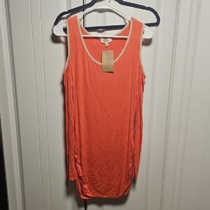 Coral Cold Shoulder Dress